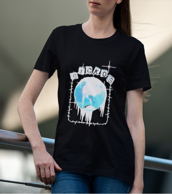 Zero Sickos Ice World With Barbed Wire T-Shirt