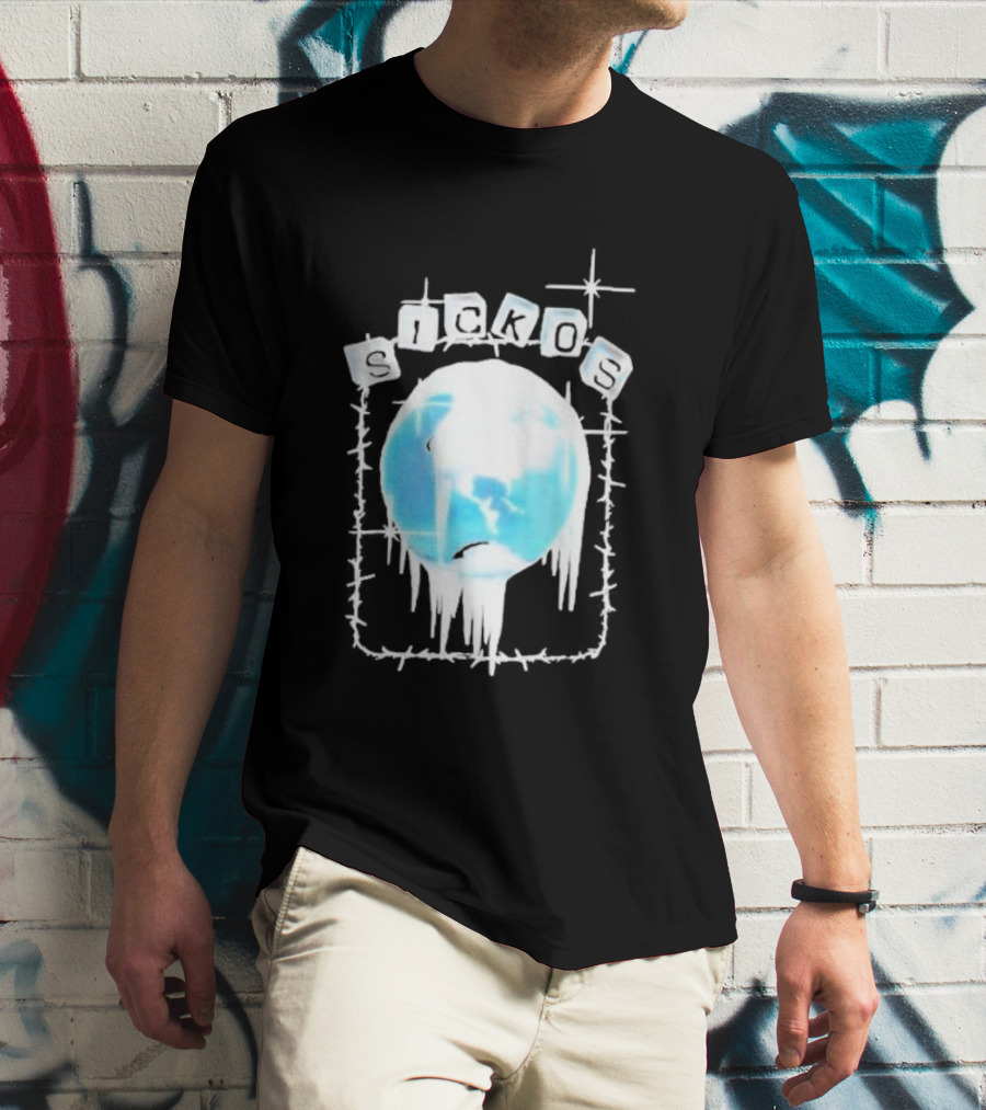 Zero Sickos Ice World With Barbed Wire T-Shirt