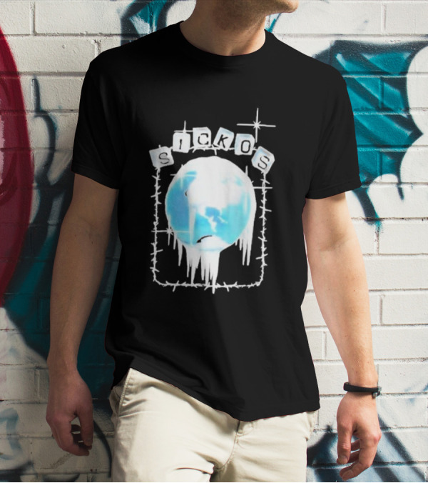 Zero Sickos Ice World With Barbed Wire T-Shirt