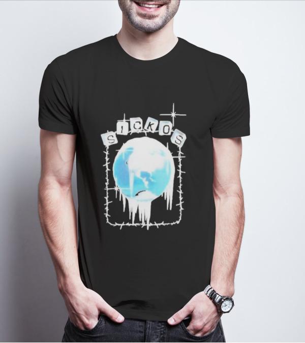 Zero Sickos Ice World With Barbed Wire T-Shirt