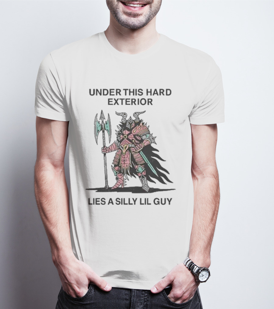 Under This Hard Exterior Lies A Silly Lil Guy Warrior With Axe And Horned Helmet T-Shirt