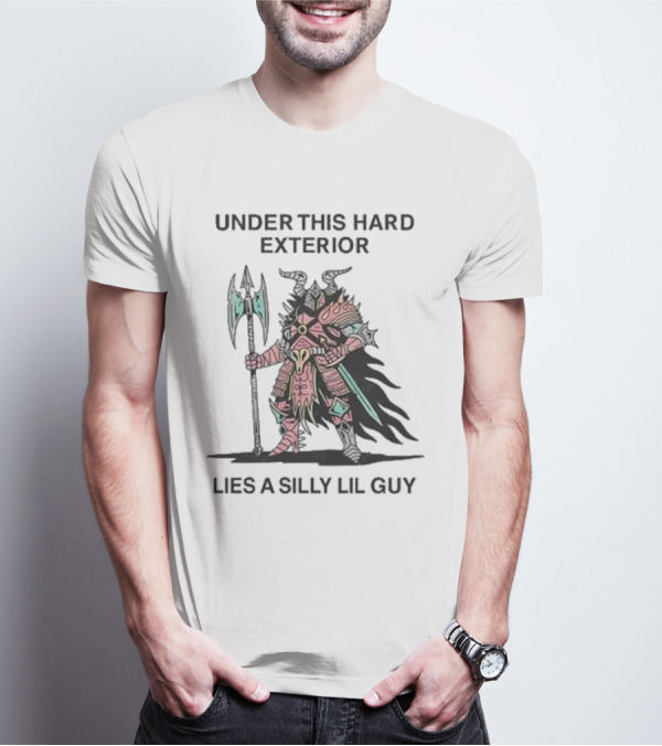 Under This Hard Exterior Lies A Silly Lil Guy Warrior With Axe And Horned Helmet T-Shirt