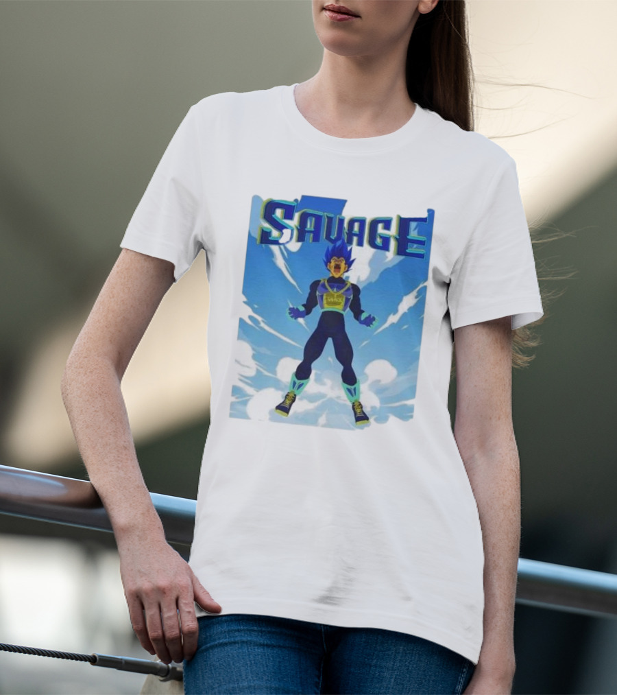 Vegeta Blue Saiyan Savage Super Warrior Transformation Scene T-Shirt
