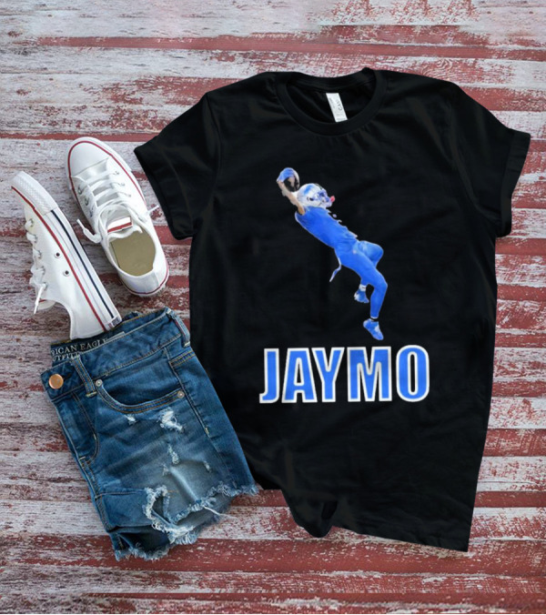 Jaymo Football Catch Jump Athlete Sports Blue Uniform T-Shirt