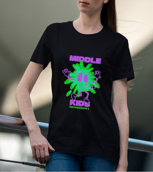 Middle Kids Faith Crisis Pt 1 Green Splatter Cartoon T-Shirt