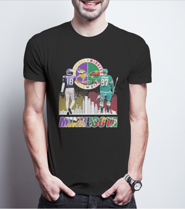 Minnesota Vikings Justin Jefferson Minnesota Wild Kirill Kaprizov Minnesota Proud T-Shirt