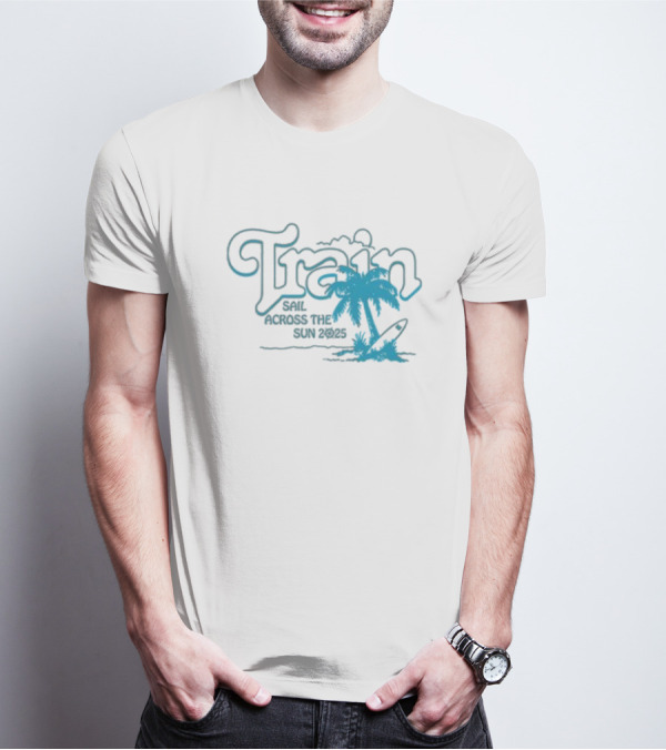 Train Sail Across The Sun 2025 Palm Surfboard T-Shirt
