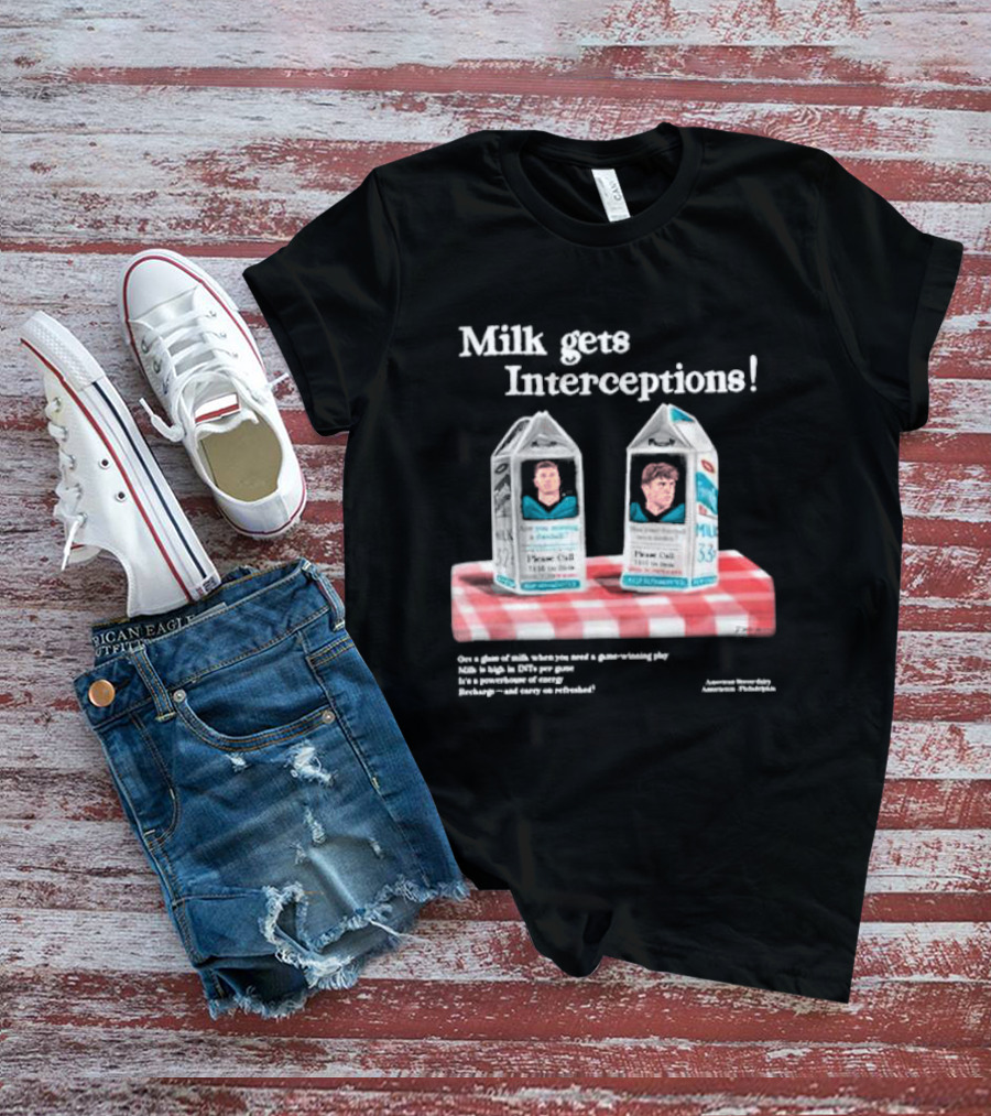 Milk Gets Interceptions Football Game-Winning Play Energy Drink Philadelphia T-Shirt