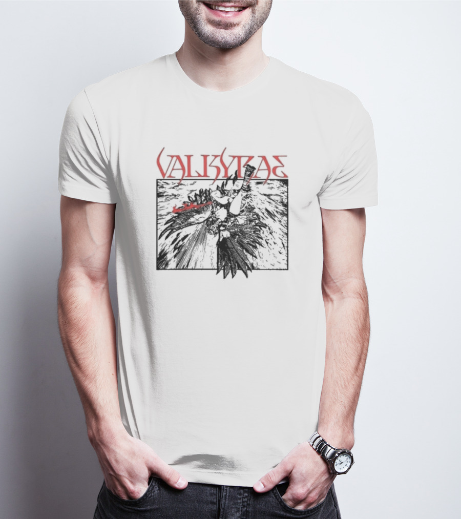Valkyrae Red And Black Distressed Graphic Box T-Shirt