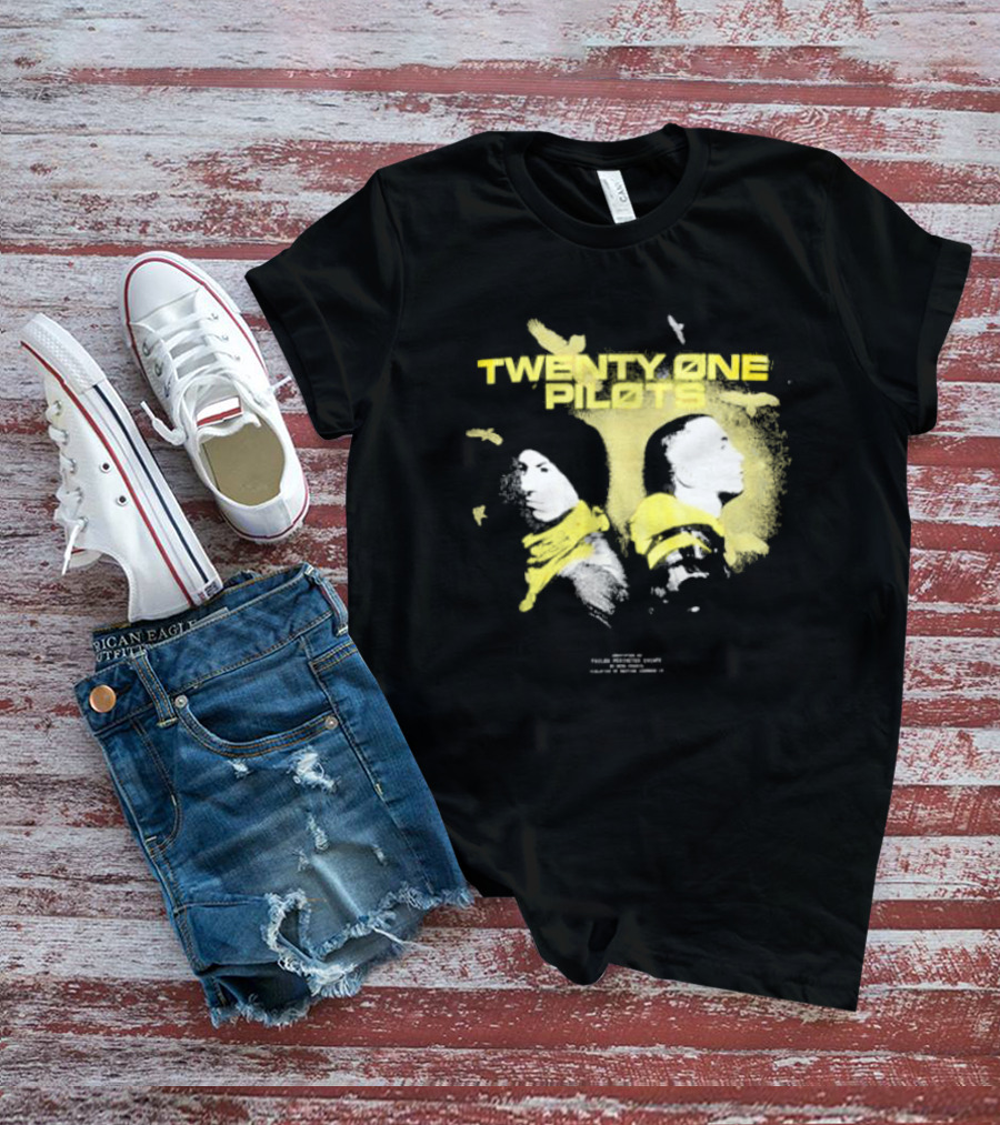 Twenty One Pilots Back 2 Back Eagle Silhouette Duo Yellow Accents T-Shirt