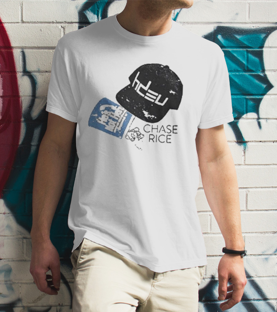 CHASE RICE HDEU Gear Hat And Blue He’s Not Here Text T-Shirt