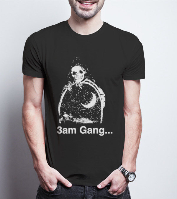 Sematary Grave Man 3 Am Gang Skeleton Moon Motif T-Shirt