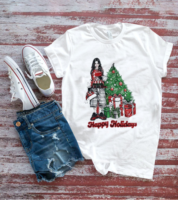 Happy Holidays From Billie Eilish Christmas Tree And Gifts T-Shirt