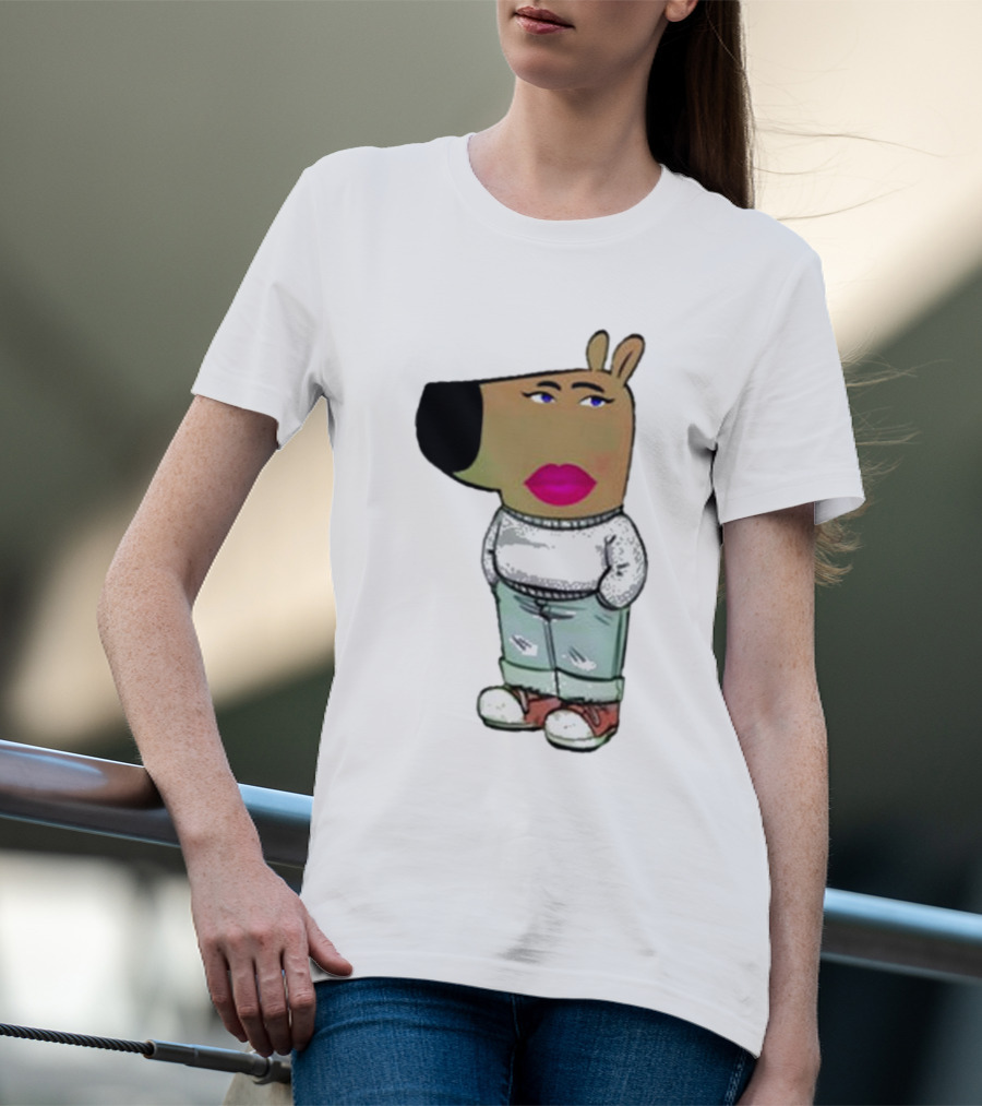 I’m Just A Chill Girl With Cartoon Dog Figure T-Shirt