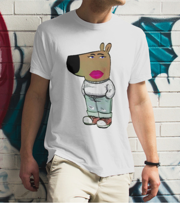 I’m Just A Chill Girl With Cartoon Dog Figure T-Shirt