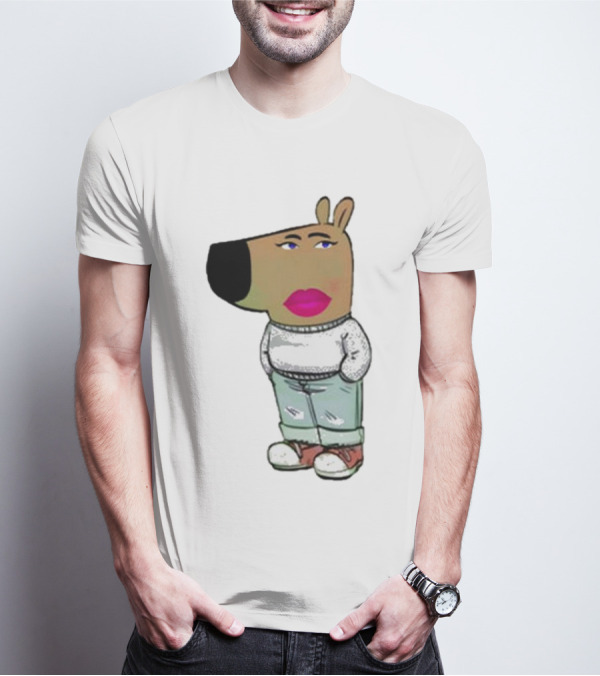 I’m Just A Chill Girl With Cartoon Dog Figure T-Shirt