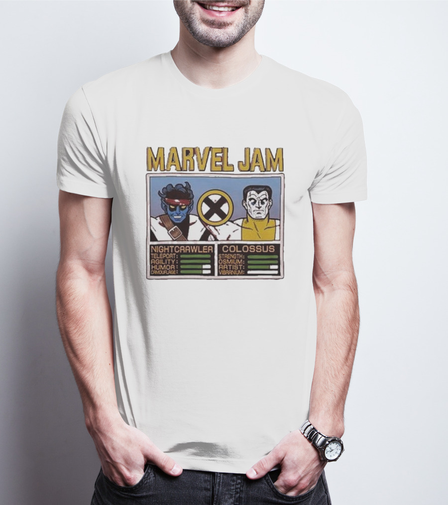 Marvel Jam Nightcrawler Colossus Teleport Agility Strength Osmium T-Shirt