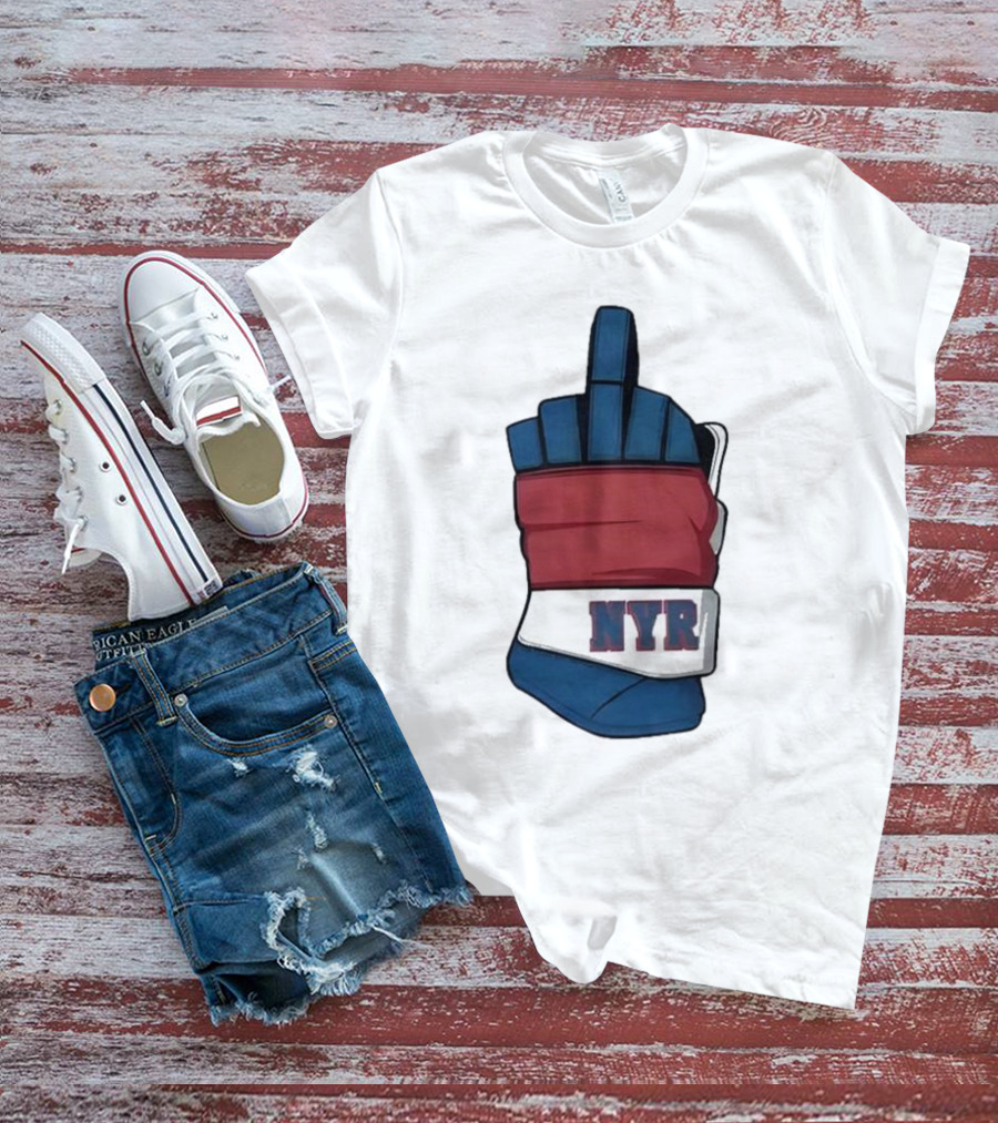 New York Rangers NYR Middle Finger Hockey Glove T-Shirt