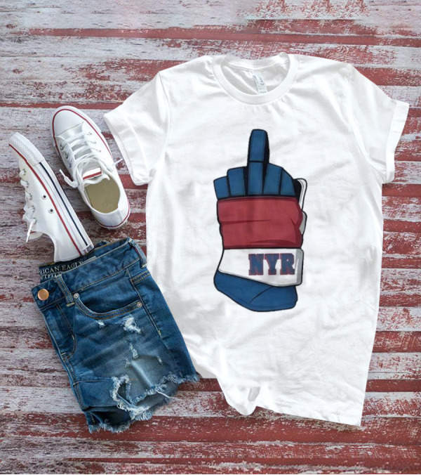 New York Rangers NYR Middle Finger Hockey Glove T-Shirt
