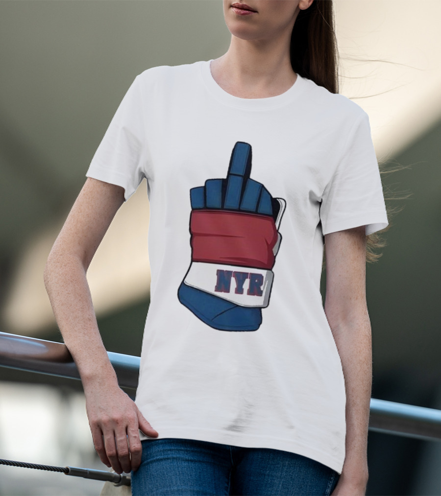 New York Rangers NYR Middle Finger Hockey Glove T-Shirt