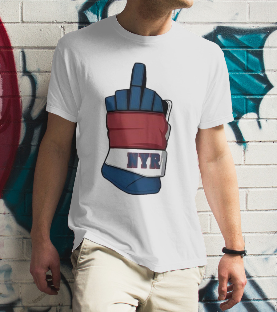 New York Rangers NYR Middle Finger Hockey Glove T-Shirt