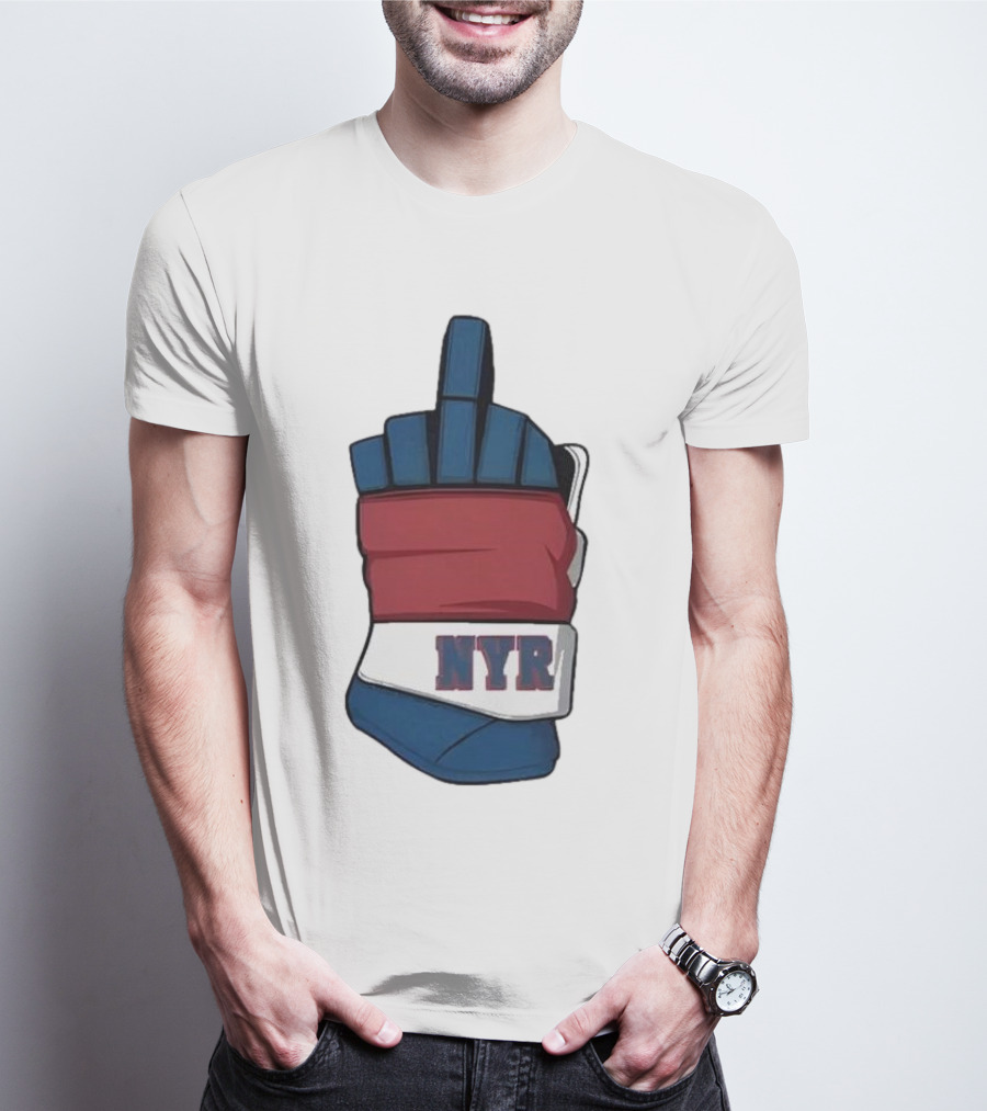 New York Rangers NYR Middle Finger Hockey Glove T-Shirt