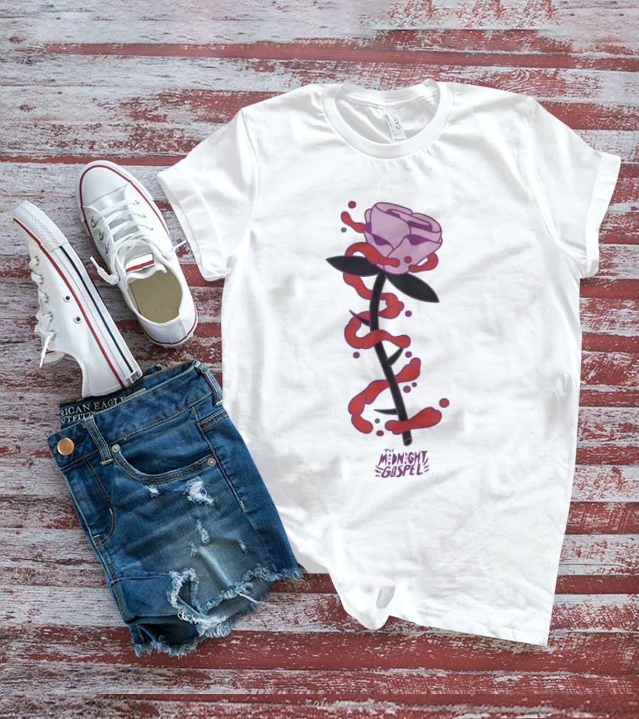 The Midnight Gospel Rose With Purple Shades And Love Swirls T-Shirt