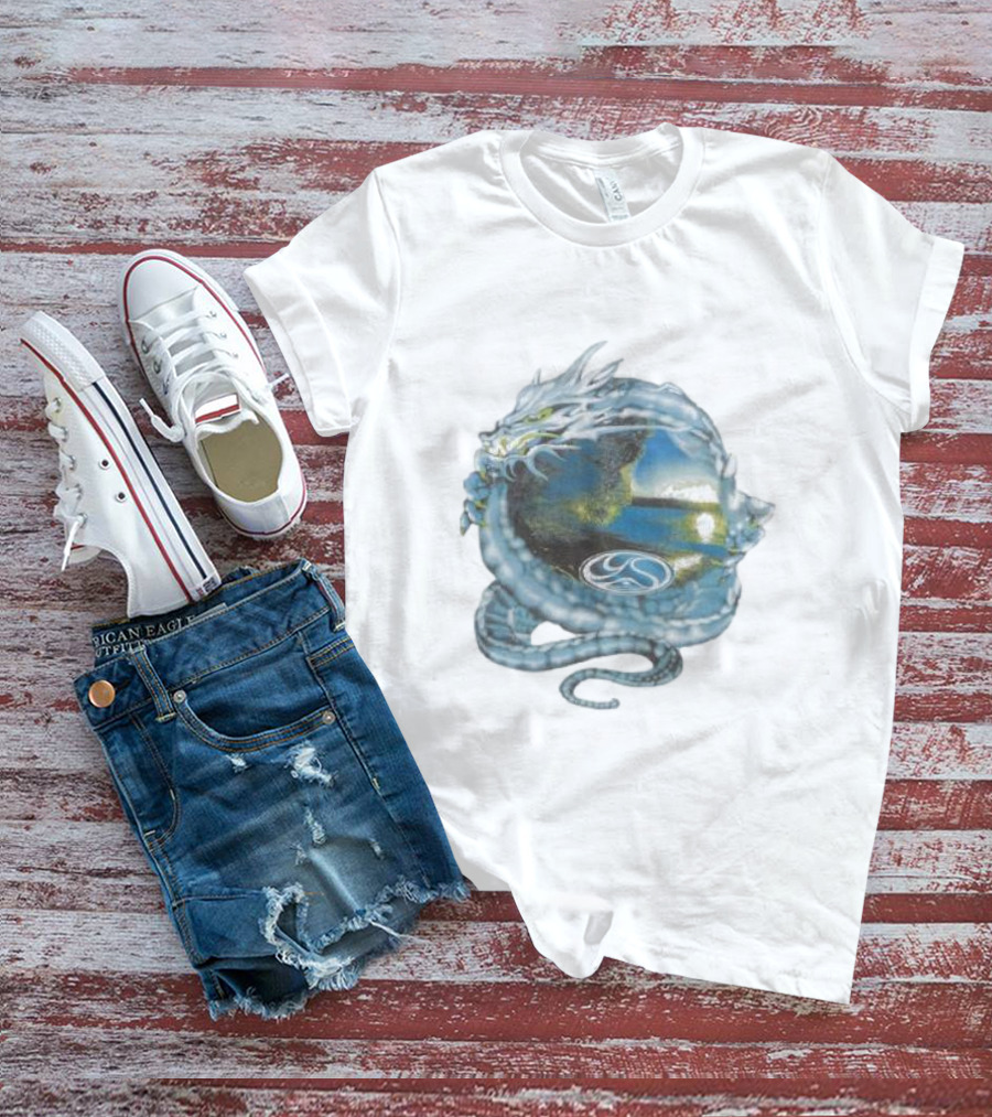 Yardsale Wave Serpent Dragon Landscape Sphere T-Shirt