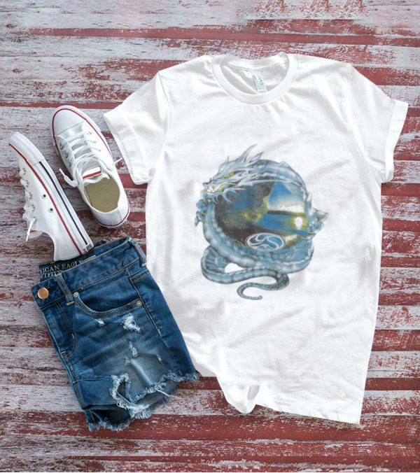 Yardsale Wave Serpent Dragon Landscape Sphere T-Shirt