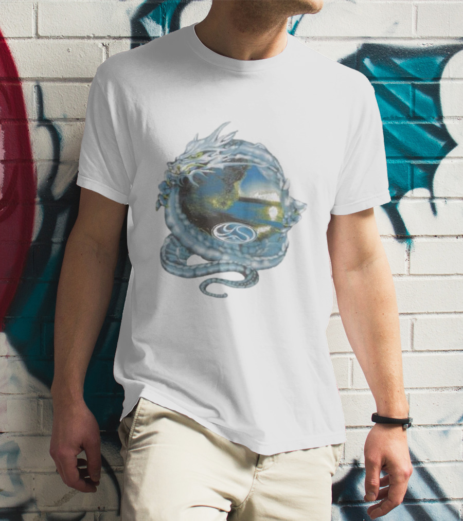 Yardsale Wave Serpent Dragon Landscape Sphere T-Shirt