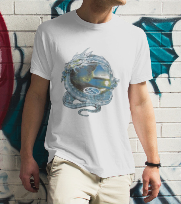 Yardsale Wave Serpent Dragon Landscape Sphere T-Shirt
