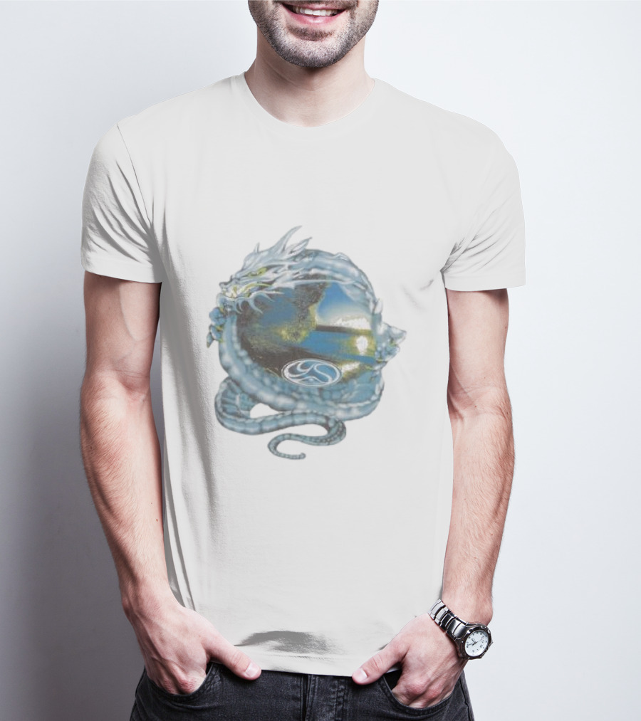 Yardsale Wave Serpent Dragon Landscape Sphere T-Shirt