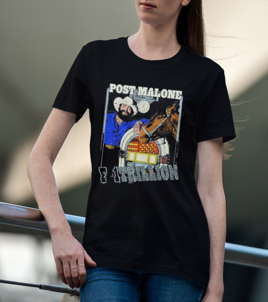 Post Malone F-1 Trillion Juke Box Cowboy And Horse Scene T-Shirt