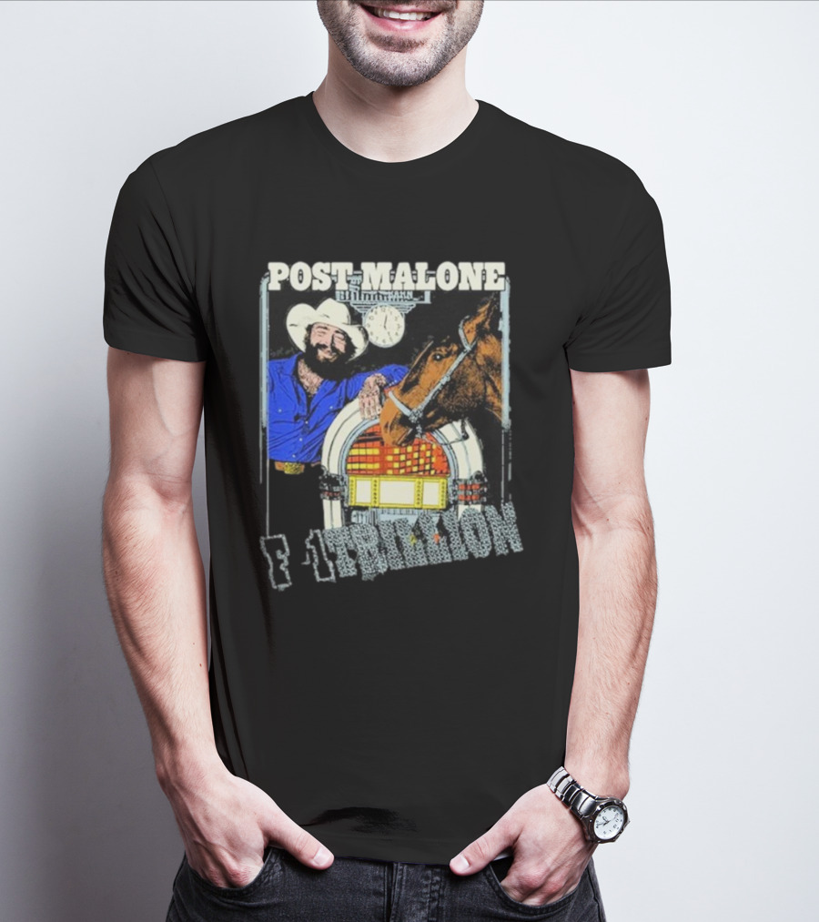 Post Malone F-1 Trillion Juke Box Cowboy And Horse Scene T-Shirt