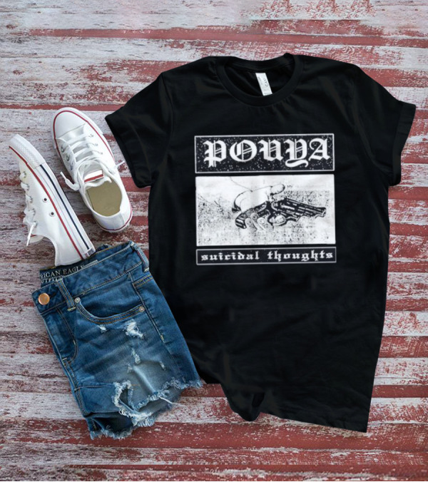 Pouya Suicidal Thoughts Hand Holding Gun T-Shirt