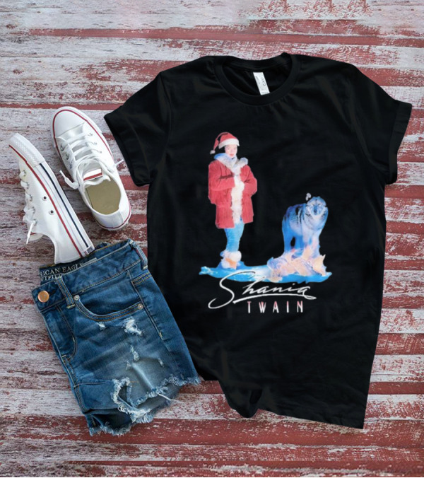 Shania Twain Holiday Santa Suit And Wolf T-Shirt