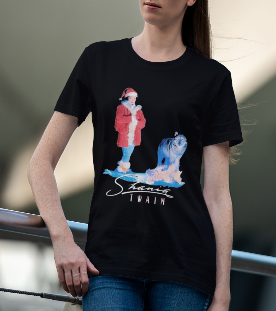 Shania Twain Holiday Santa Suit And Wolf T-Shirt