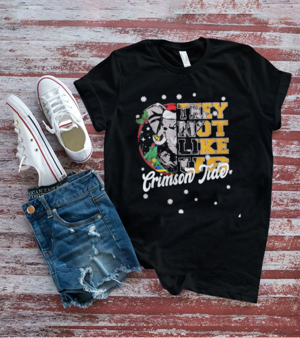 They Not Like Us Crimson Tide Christmas Elephant Santa Hat T-Shirt
