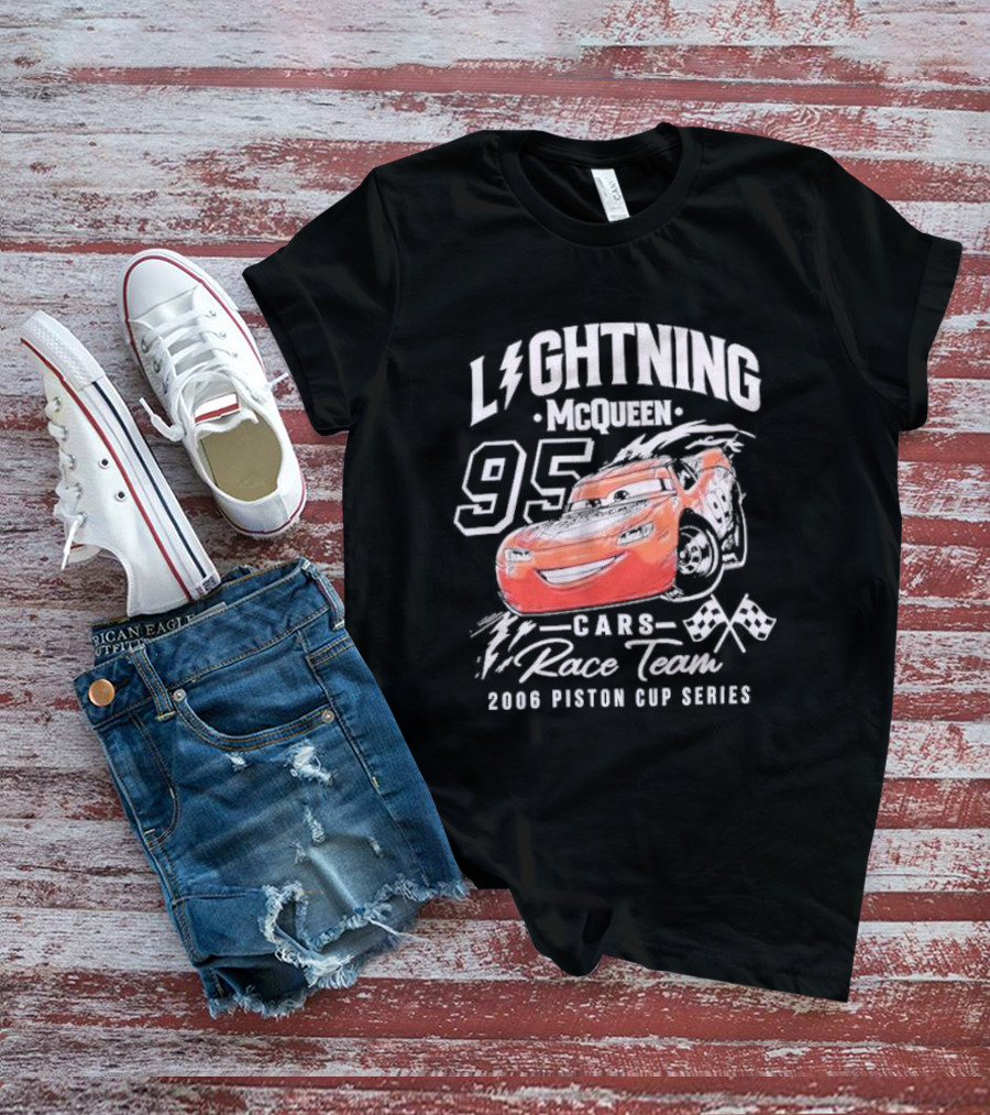 Lightning McQueen 95 Cars Race Team 2006 Piston Cup Series T-Shirt