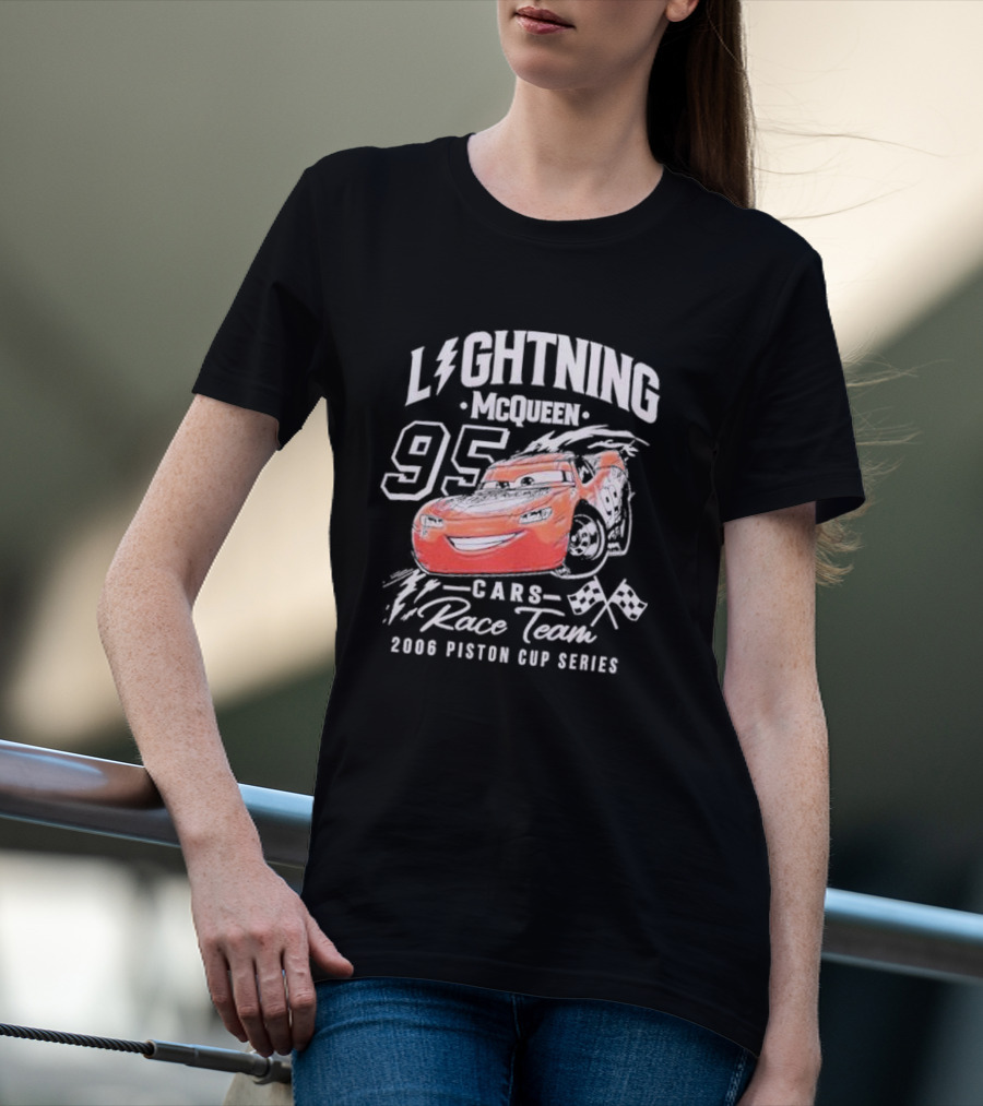 Lightning McQueen 95 Cars Race Team 2006 Piston Cup Series T-Shirt
