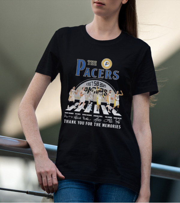 The Pacers 1967-2025 Thank You For The Memories Danny Granger Rik Smits George McGinnis Jermaine O'Neal Paul George Reggie Miller T-Shirt
