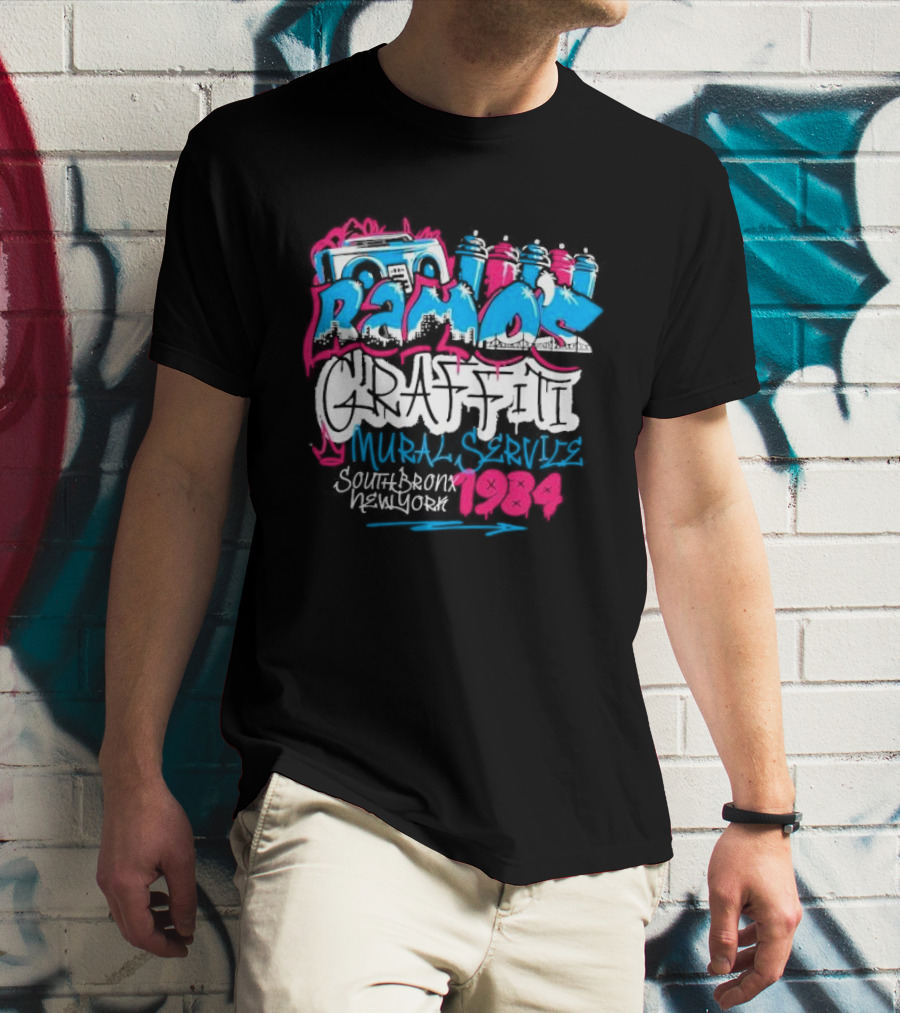 Ramos Graffiti Mural Service South Bronx New York 1984 T-Shirt