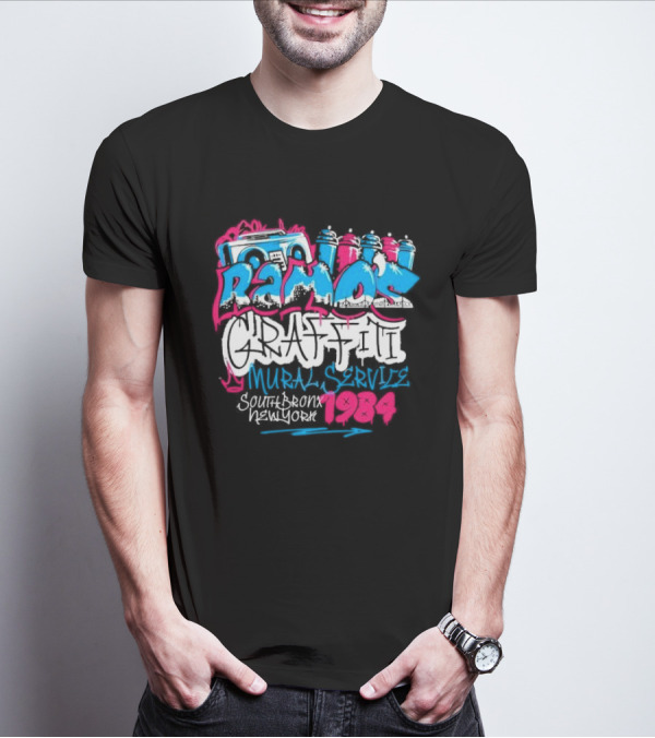 Ramos Graffiti Mural Service South Bronx New York 1984 T-Shirt