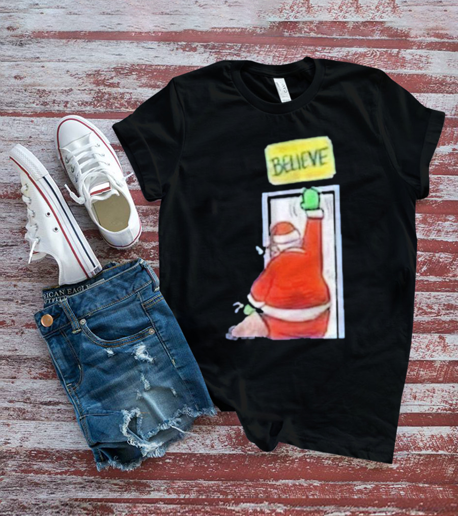Santa Ted Lasso Believe Christmas Holiday Image T-Shirt
