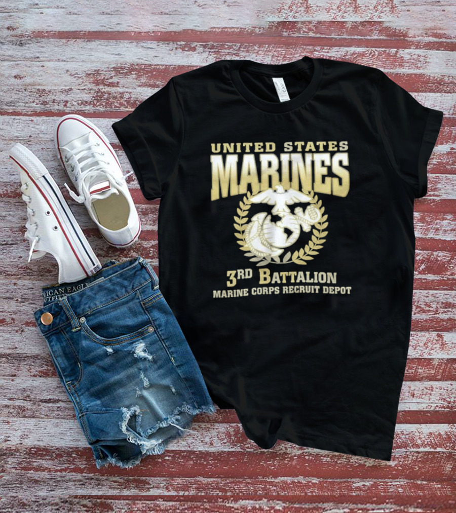 United States Marines 3rd Battalion Marine Corps Recruit Depot Emblem T-Shirt