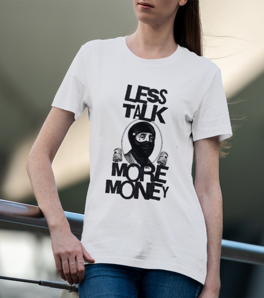 City Boys Franklin Less Talk More Money Masked Figure With Headphones T-Shirt
