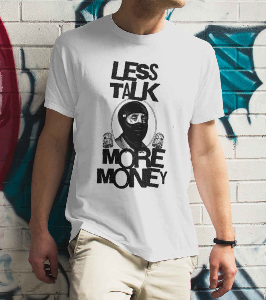 City Boys Franklin Less Talk More Money Masked Figure With Headphones T-Shirt
