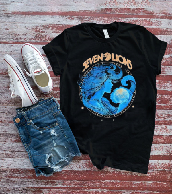 Seven Lions Worlds Apart Celestial Woman Holding Earth T-Shirt