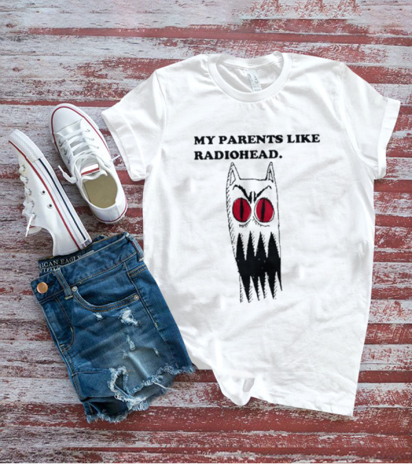 MY PARENTS LIKE RADIOHEAD Red Eyed Monster Drawing T-Shirt