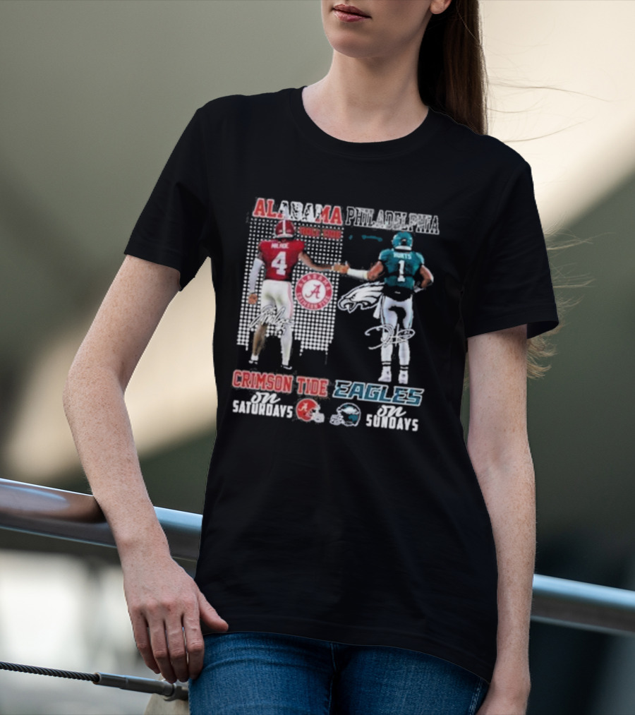Alabama Crimson Tide Saturdays Philadelphia Eagles Sundays Signature T-Shirt